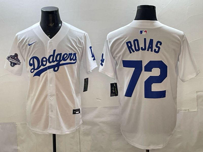 Men 2025 Los Angeles Dodgers #72 Rojas White Game Nike MLB Jersey style 0010